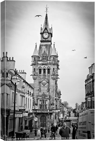 High Street Dunfermline Canvas Print by Buster Brown