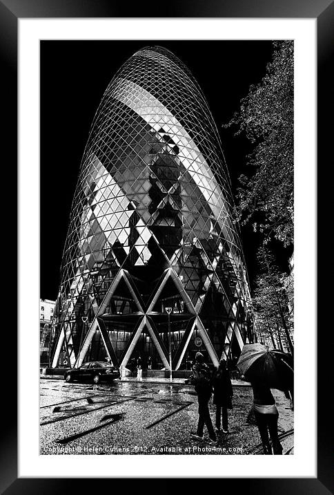THE GHERKIN Framed Mounted Print by Helen Cullens