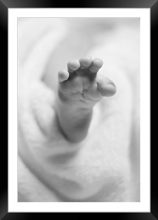 Baby's Foot Framed Mounted Print by Philip Dunk