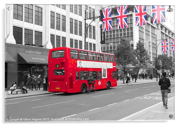Very British London Bus 2012 Acrylic by Steve Hughes