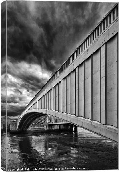 Bridge at Conwy/Conway Canvas Print by Rob Lester