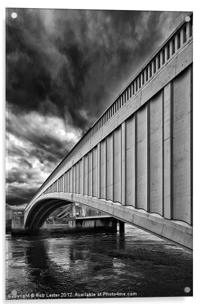 Bridge at Conwy/Conway Acrylic by Rob Lester