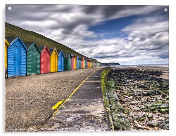 Whitby Beach Huts Acrylic by Allan Briggs