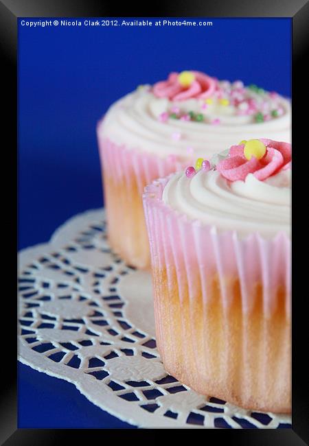 Pink Cupcakes Framed Print by Nicola Clark