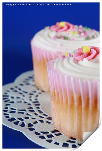 Pink Cupcakes Print by Nicola Clark