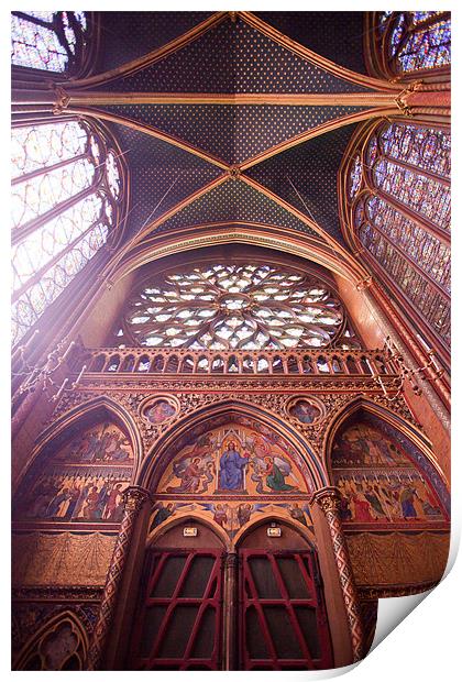 Sainte Chapelle interior Print by Daniel Zrno