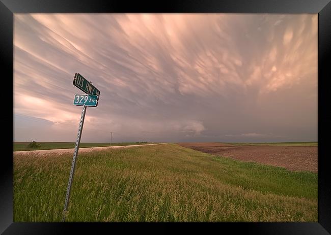 Texas Highway Storm Framed Print by mark humpage