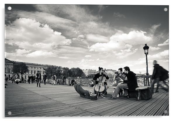 Pont des Arts in Paris Acrylic by Daniel Zrno