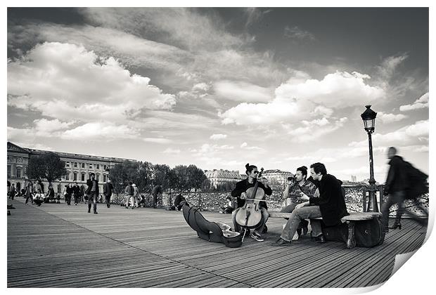 Pont des Arts in Paris Print by Daniel Zrno