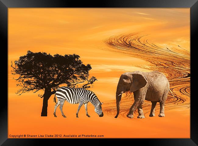 African Safari Framed Print by Sharon Lisa Clarke