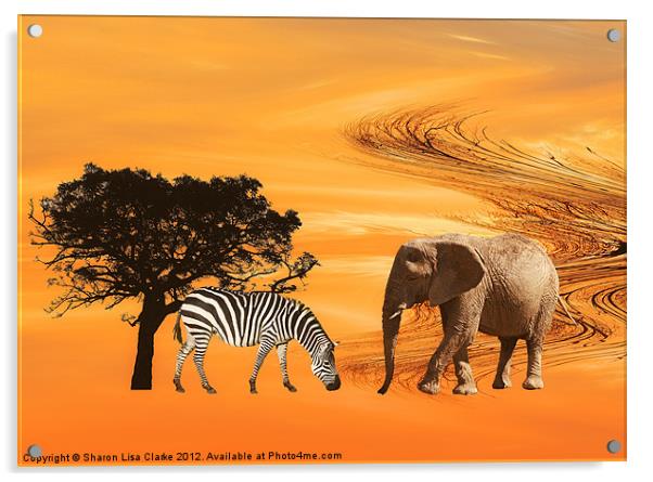 African Safari Acrylic by Sharon Lisa Clarke