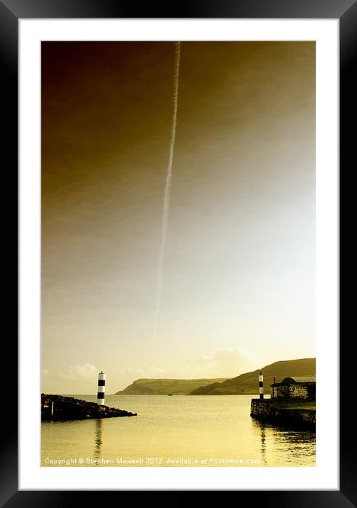 Plane Trails in the Sunset Framed Mounted Print by Stephen Maxwell