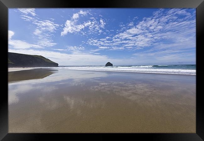 Gull Rock Trebarwith Strand Framed Print by David Wilkins