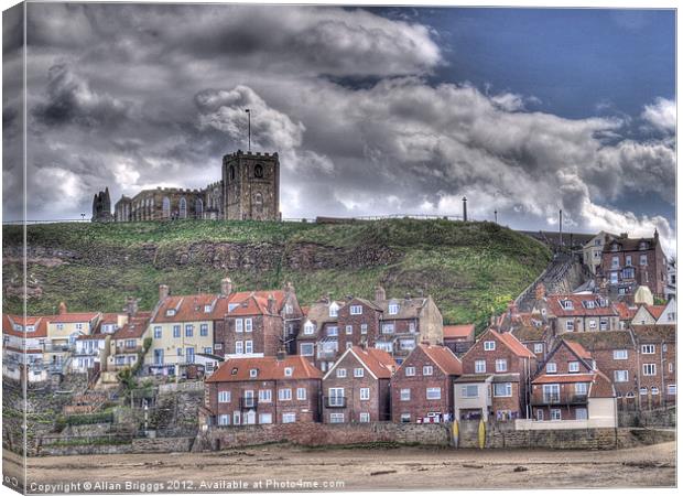 Whitby Church and Houses Canvas Print by Allan Briggs