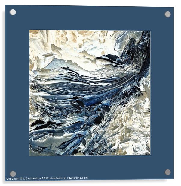 Flakes in Blue Acrylic by LIZ Alderdice