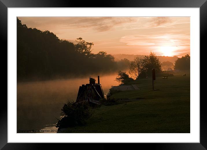 Sun Rise Pangbourne meadows Framed Mounted Print by Jim Hellier