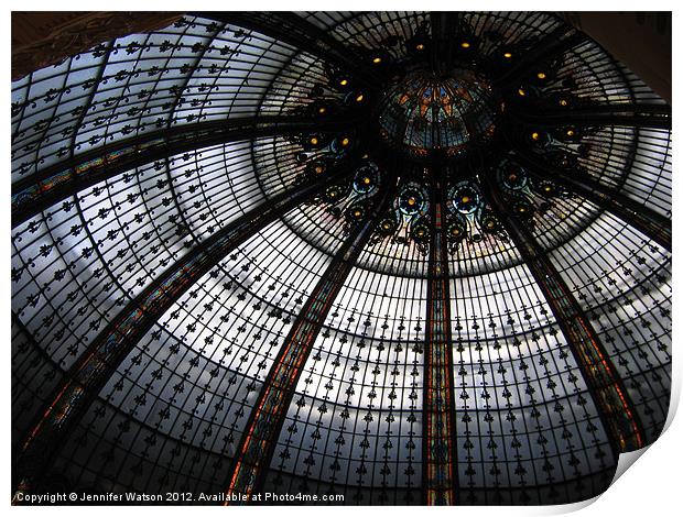 Galeries Lafayette roof Print by Jennifer Henderson