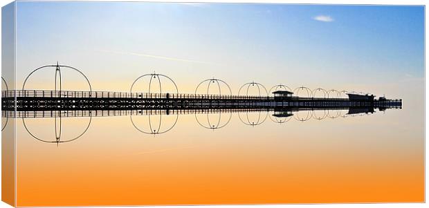 Southport Pier reflections Canvas Print by David French