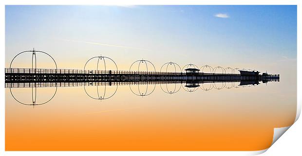 Southport Pier reflections Print by David French