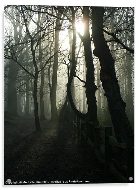 Eerie Woods Acrylic by Michelle Orai
