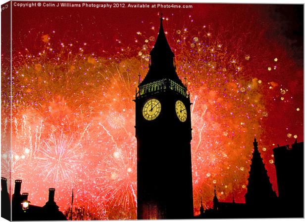 Big Ben - New Years Eve Canvas Print by Colin Williams Photography