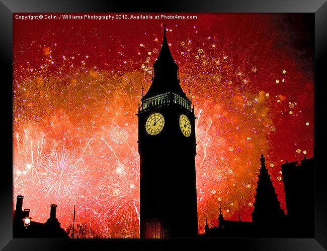 Big Ben - New Years Eve Framed Print by Colin Williams Photography