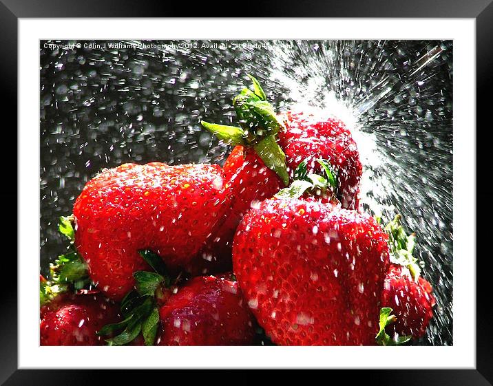 Strawberry Splatter Framed Mounted Print by Colin Williams Photography