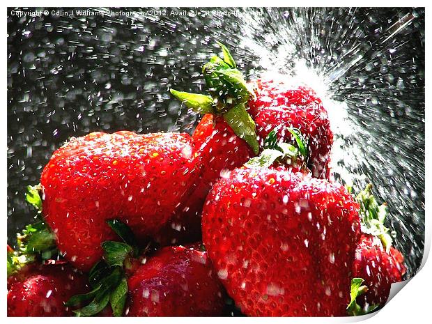 Strawberry Splatter Print by Colin Williams Photography
