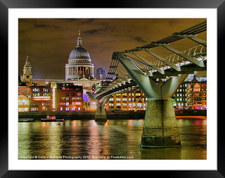 St Pauls Catherderal and  Millennium Footbridge Framed Mounted Print by Colin Williams Photography