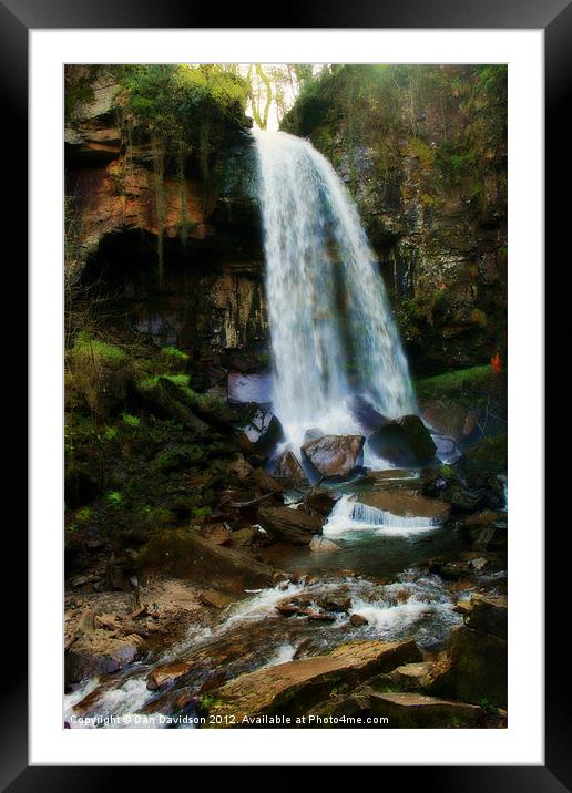 Waterfall Orton Style Framed Mounted Print by Dan Davidson