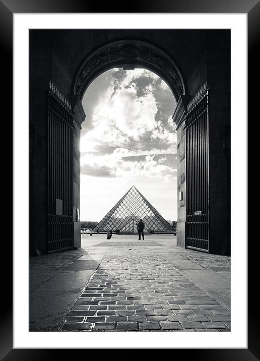 Louvre pyramid Framed Mounted Print by Daniel Zrno