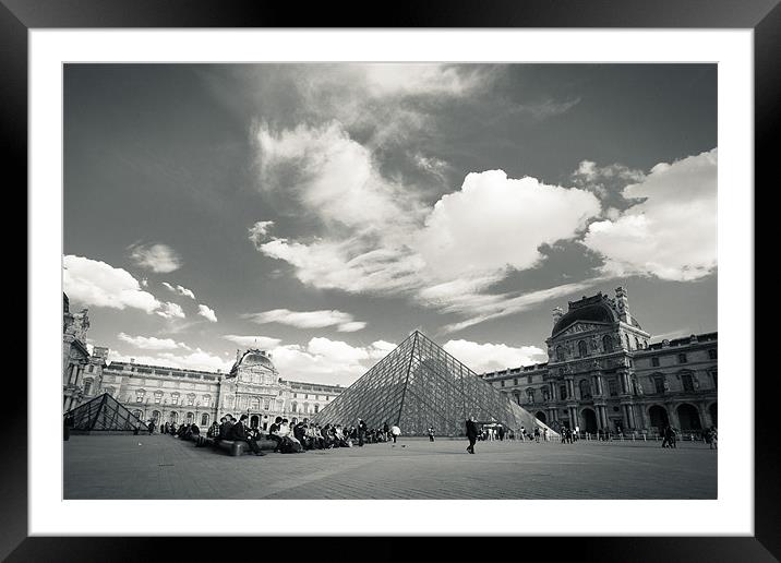 Louvre pyramid Framed Mounted Print by Daniel Zrno