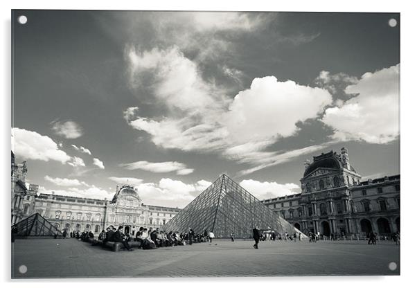 Louvre pyramid Acrylic by Daniel Zrno