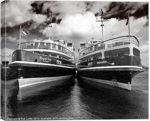 Mersey Ferries.Snowdrop and Royal Iris. Canvas Print by Rob Lester