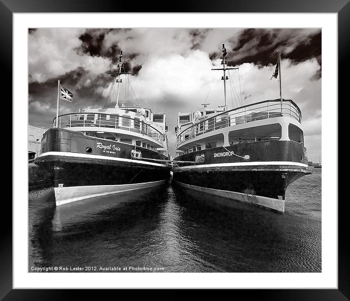 Mersey Ferries.Snowdrop and Royal Iris. Framed Mounted Print by Rob Lester
