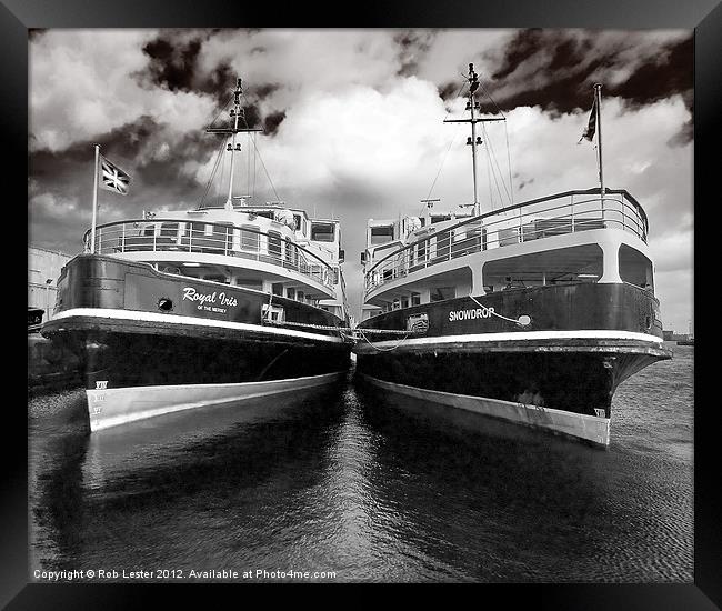 Mersey Ferries.Snowdrop and Royal Iris. Framed Print by Rob Lester