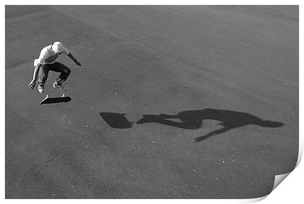 Kickflip Shadow Skateboarding Print by Nathan Gathercole