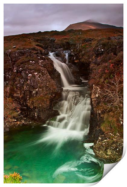 Waterfall at Glen Brittle Print by Judy Andrews