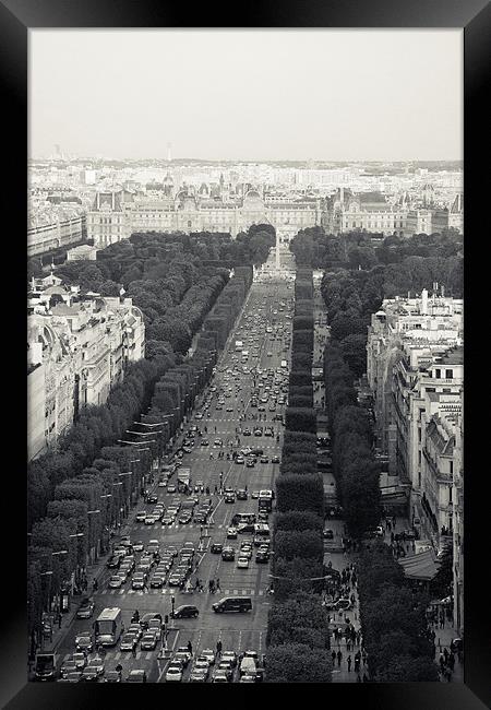 Champs Elysees from Arc de Triomphe Framed Print by Daniel Zrno