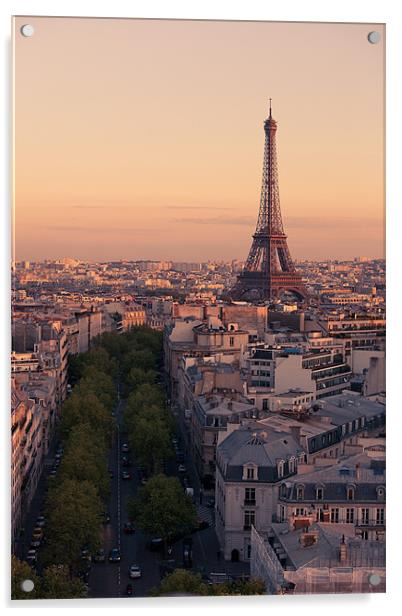 Eiffel Tower sunset Acrylic by Daniel Zrno