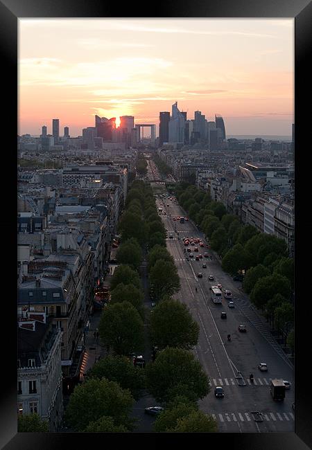 Champs Elysees from Arc de Triomphe Framed Print by Daniel Zrno