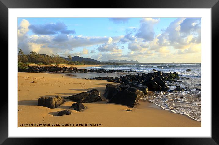 Kauai Beach Morning Framed Mounted Print by Jeff Stein