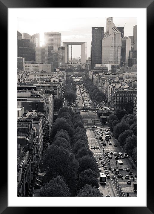 Champs Elysees from Arc de Triomphe Framed Mounted Print by Daniel Zrno