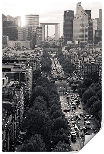 Champs Elysees from Arc de Triomphe Print by Daniel Zrno