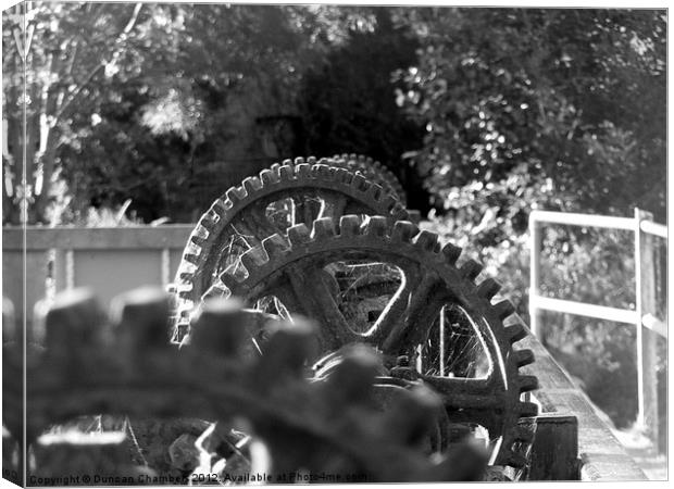 Thoop Mill Cogs Canvas Print by Duncan Chambers