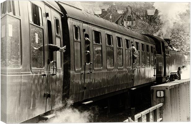 Departing Steam Train Canvas Print by Andrew Holland