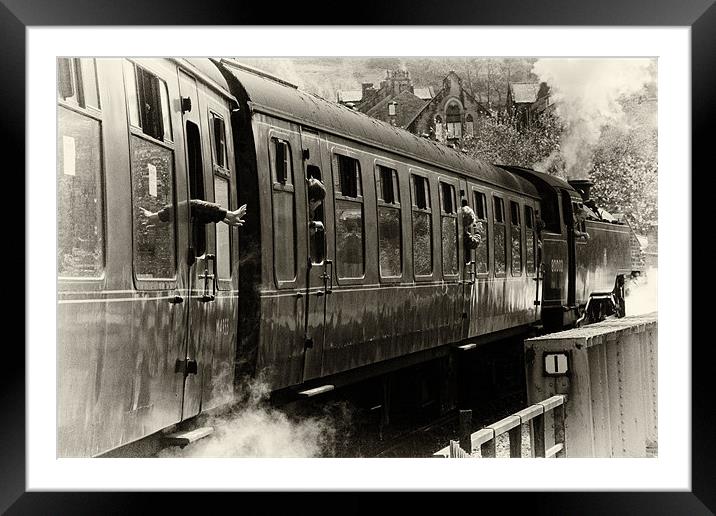 Departing Steam Train Framed Mounted Print by Andrew Holland