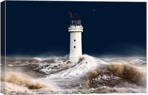 T`was on a night like this. (stormy sea) Canvas Print by Rob Lester