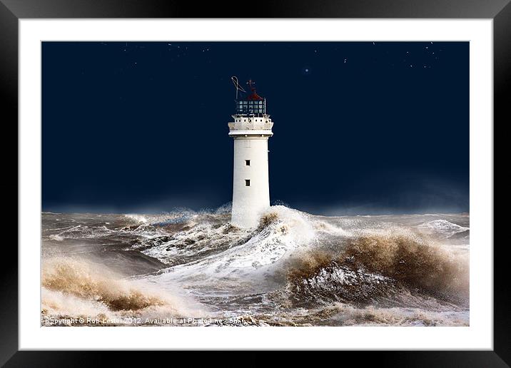T`was on a night like this. (stormy sea) Framed Mounted Print by Rob Lester