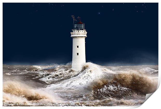 T`was on a night like this. (stormy sea) Print by Rob Lester